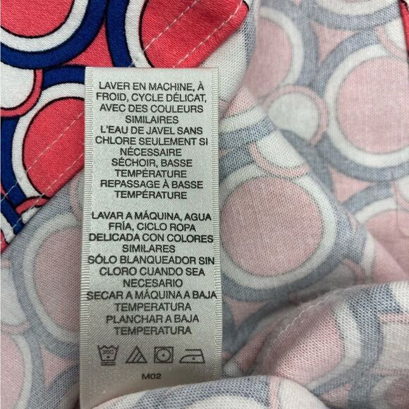 Van Heusen Pencil Skirt Size 6 Pink & Blue Circles Tailored Stretch Geometric - Picture 6 of 15